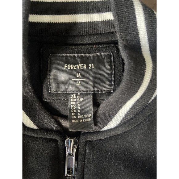 Forever 21 Women’s Jacket Sz Small Varsity Sequin Soft Fleece Cheerleader Bling - Picture 8 of 12